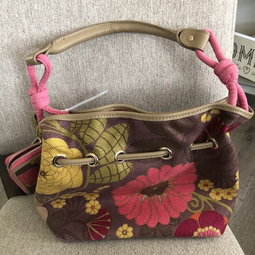 Spartina 449 Daufuskie Island Leinen Leder Sarah Floral Bucket Handtasche & Geldbörse - Bild 2 von 15