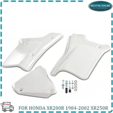One Set Side Panel Cover Fender Plastic Body for Honda XR200R 84-02 XR250R White