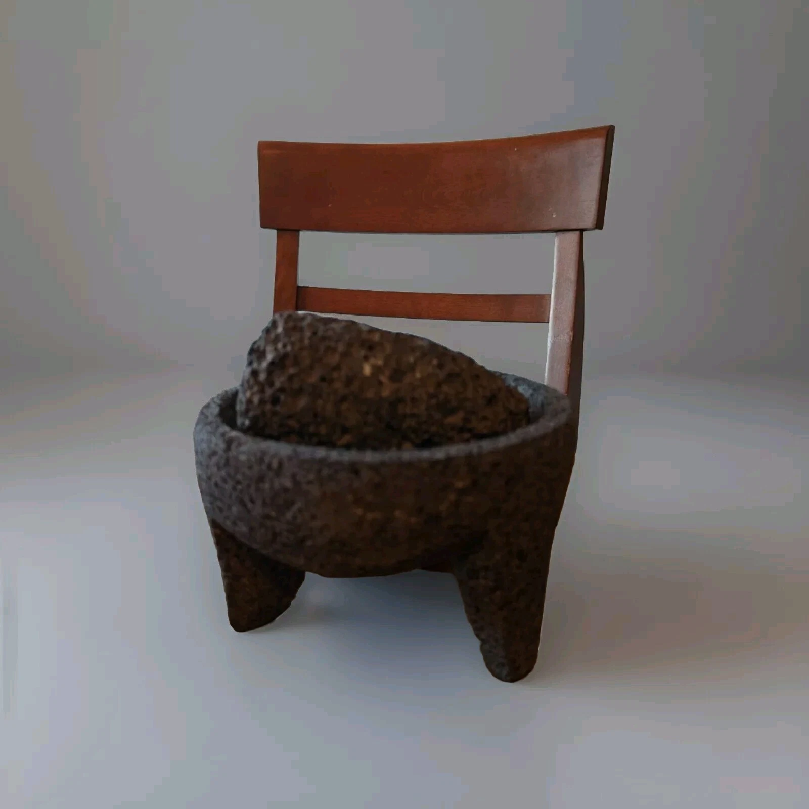 Molcajete Authentic Volcanic Handmade Mexican Mortar and Pestle 5" Cir. 3.3" Hei