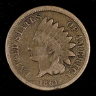 Indian Head Cent. 1861 Very Good. Lot # 9049-327-004