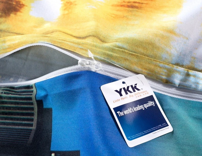 6 piezas. Juego de funda nórdica Queen de polialgodón azul y marrón para edredón Foto 4 de 4