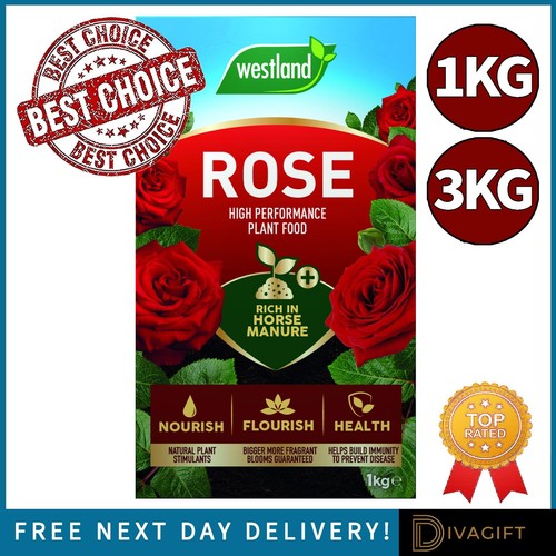 WESTLAND ROSE PLANT FOOD 1KG 3KG ROSE FEED NATURAL STIMULANT FOR ROSES ...