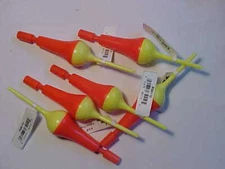 6 New Tackle 2000 Rocket Bobbers 4 3/4" Yellow top Orange fishing spring ice