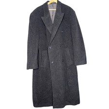 Kasper Vintage Cashmere/wool Blend Trench Coat Dark Gray Size Xl Pockets