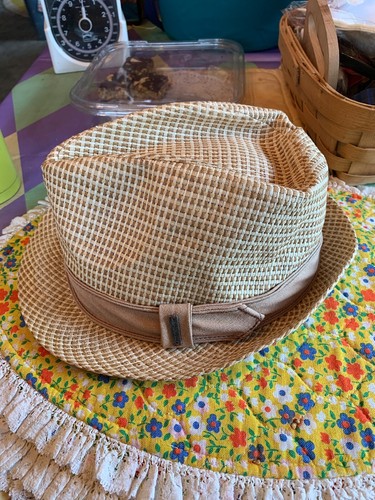 Kooringal 100% Paper Tan Straw Fedora Hat One Size Fits Most - Picture 2 of 7