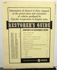 1968 Chrysler Dodge Plymouth Restorers Guide Info Sheets Vintage Antique Cars