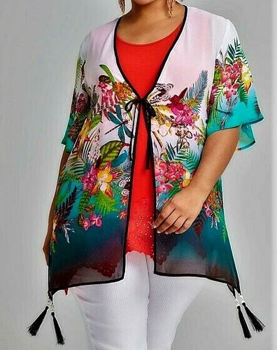 TS TAKING SHAPE plus size M / 20 Marcello Kimono sexy sheer floaty NWT rrp$150! - Picture 3 of 3