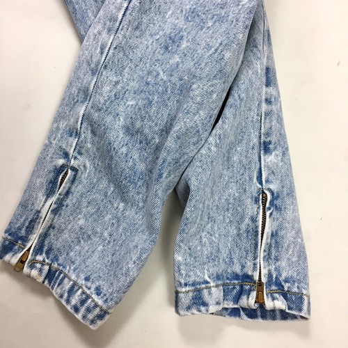 Vtg Blue Acid Wash High Waist Cotton Tapered Slim Leg Cropped Ankle Jeans Sz 28 - Picture 10 of 11