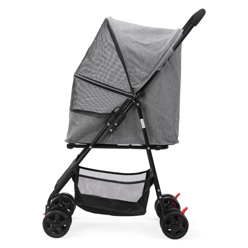 4 Wheels Pet Stroller Foldable Cat Puppy Stroller Cup Holder Storage Basket - Picture 5 of 17