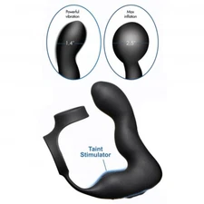 Swell Rechargeable Inflatable 10X Vibrating Prostate Plug with Cock & Ball Ring