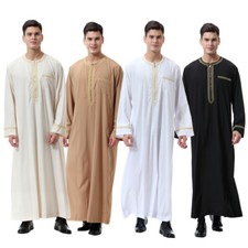 Men Thobe Jubba Thoub Dishdasha Abaya Muslim Men Robe Saudi Arab Men Kaftan Robe