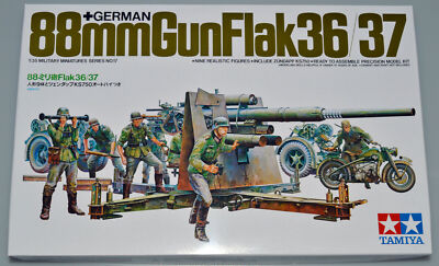Tamiya German Dt. Flak 8,8 m. Motorrad (9) 1:35 Plastik Model Kit Bausatz 35017