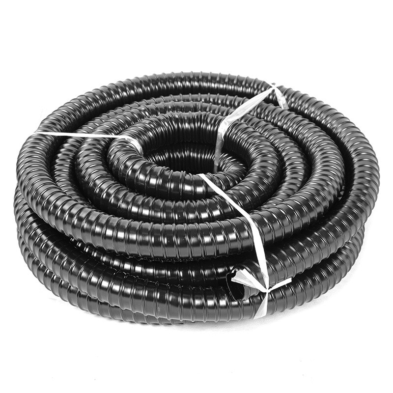 Black Flexible PVC Corrugated Pond Hose Fish Filter Marine Pipe 20/25