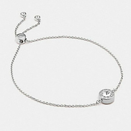 🐼💦 Brazalete Deslizante Ajustable Plateado Círculo Abierto Coach F67072 🐼 D45 - Imagen 7 de 7