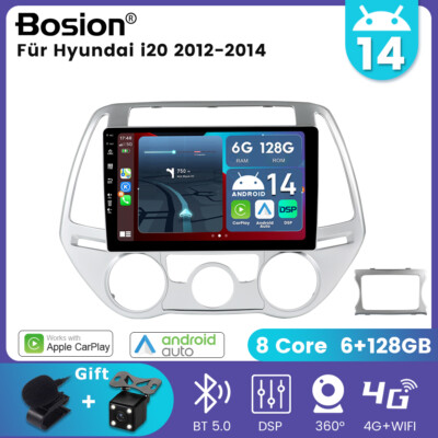 Für Hyundai i20 2012-2014 Android 14 Car Autoradio Stereo CarPlay DSP DAB+ SWC