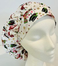 Christmas Snowman Adjustable Scrub Cap Medical Bouffant Medium Surgery Hat