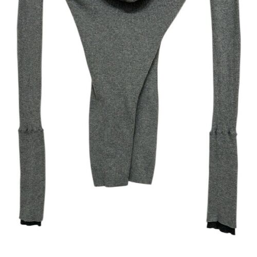 Y2K Haut Manches Longues Femme Petit Nick et Mo Gris Stretch Capuche Grunge Fairy - Photo 8 sur 9