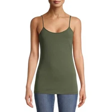 Time and Tru Women's Adjustable Strap Cami Size S (4-6) Color Green