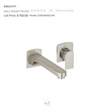 American Standard DXV Single Lever Wall Mount Faucet Nickel D35109400.144