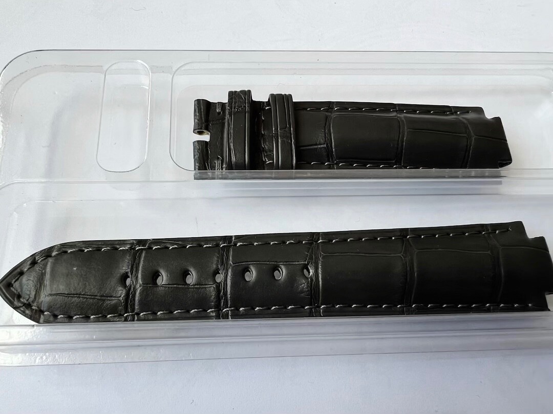 New - Authentic Louis Vuitton Tambour Black Alligator Watch