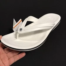 Crocs Men’s Flip Flop Sandals Size 8-9 White Water-Friendly Lightweight Comfort