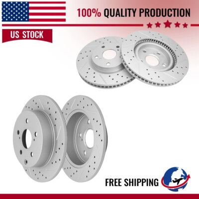 For Toyota Rav4 2006 -2017 2018 Front / Rear Drilled Slotted Disc Brake Rotors