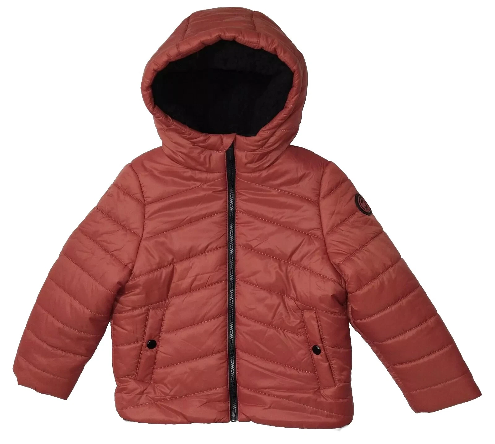 Cappotto tampone ragazzo Michael Kors taglia 4 terracotta bruciata nuovo con etichette! Foderato sherpa finto