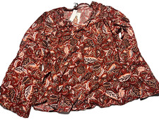 Jessica Simpson Women's Leslie Boho Long Flare Sleeve Drawstring Fashion Top