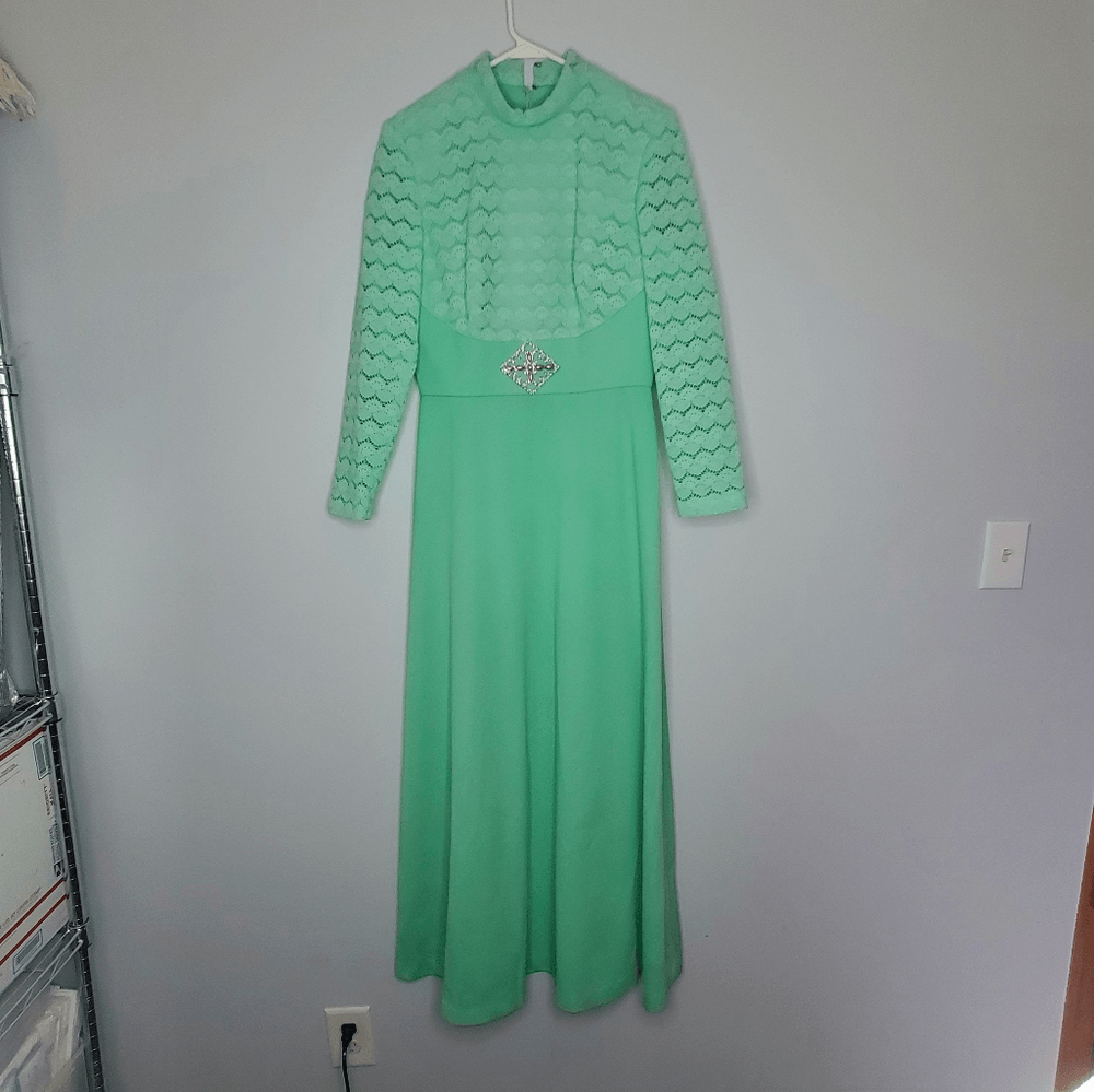 light green long sleeve maxi dress Light Green Maxi Dress main image 0