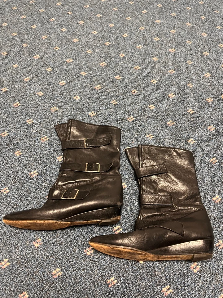 Loeffler Randall Womens Leather Buckle Detail Pull On Mid-Calf Boots Size 8 - Image 2 of 4