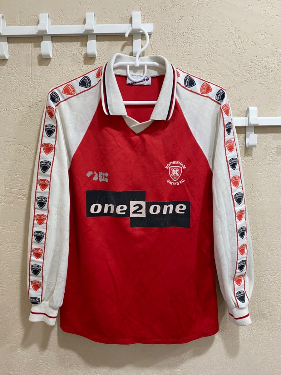 Rotherham United 1998/2000 Home Football Shirt Vintage Long Sleeve Soccer  Jersey