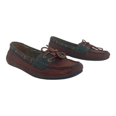 Sebago Docksides Boat Shoes Loafers Cherry Black Leather Womens Size 10