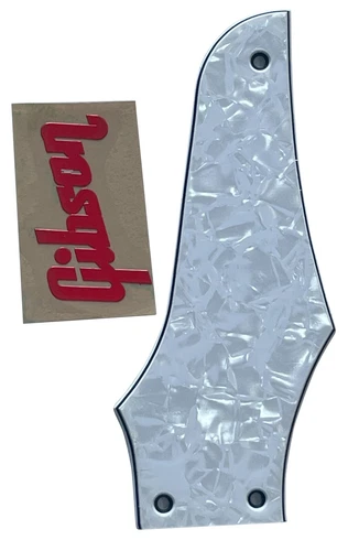 Guitar Pickguard For Gibson Firebird Non-Reverse Red "Logo"Truss Rod Cover White