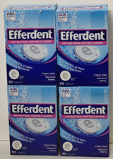 4 pk Efferdent Anti-Bacterial Denture Cleanser 90 Tablets 4 x 90 360 tablets 