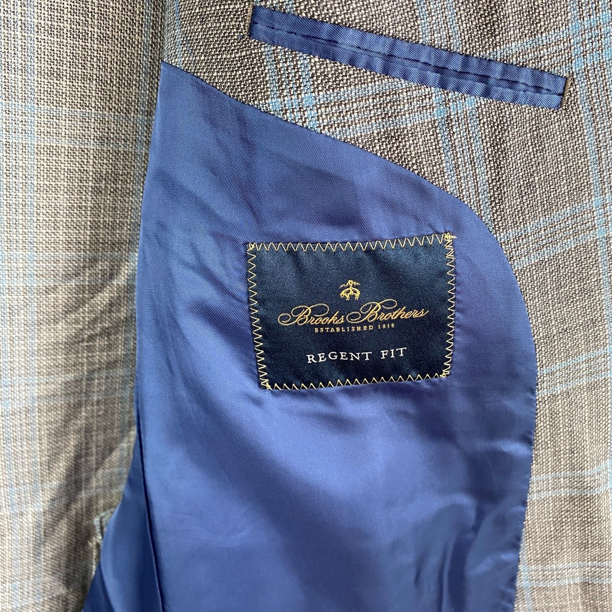 Brooks Brothers Reda Regent Fit Gray/Blue Plaid Suit Jacket Brooks Brothers Reda Regent Fit Gray/Blue Plaid Suit Jacket