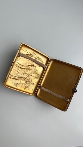 Vintage Antique Mtsiri Three Heroes Russian Embossed Silver 875 Cigarette Case - Picture 10 of 10