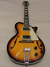 Johnson Jh-100 Delta Rose Spruce Top Hollow Body Lp Size Electric Guitar Sunburt