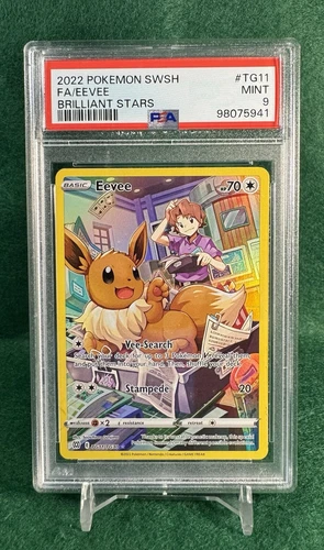 2022 Pokémon SWSH Full Art Eevee Brilliant Stars #TG11 PSA MINT 9