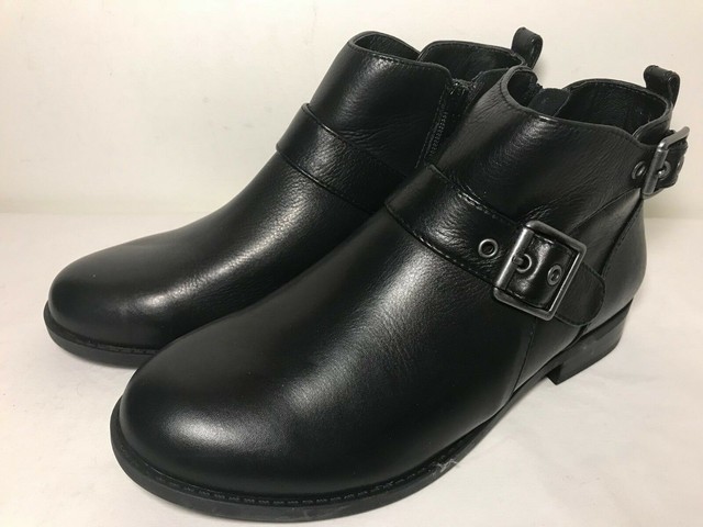 VIONIC Country Logan Ankle Boots Womens 6 M Black Leather Zip Booties $160 for sale online