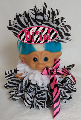 TREASURE Troll Doll 5'' OOAK ''ALEXIA'' Zebra print Mum Gown