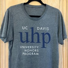 UC DAVIS Womens UHP University Honors Program Tee Shirt Size Large Gray SP EXC