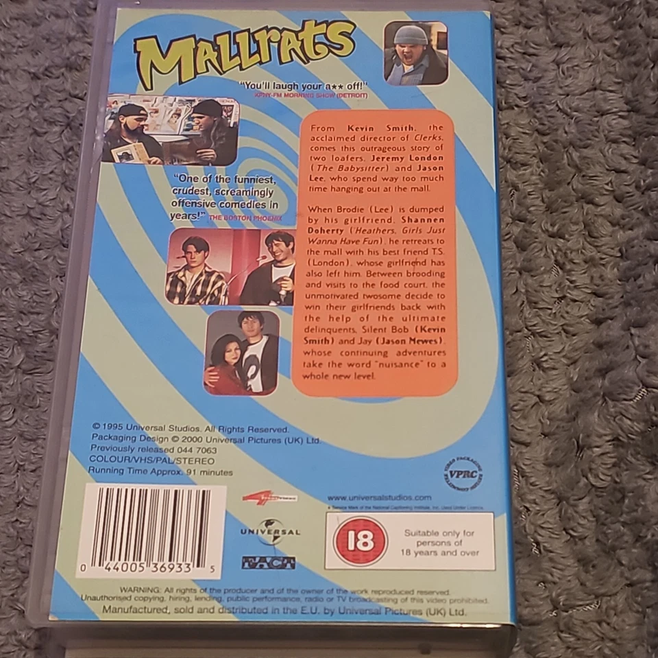 Mallrats (VHS, 1996) Jeremy London, Shannen Doherty, Jason Lee - Изображение 2 из 3