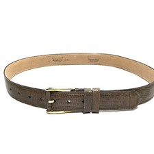 Calderon Women's Belt Small Brown VTG Leather Croc Print US Made Dress Ladies