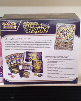Surging Sparks Pokemon Center Stamped Elite Trainer Box ETB SEALED