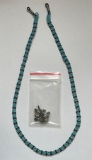 VINTAGE BOHO BLUE FOWER GLASSES CHAIN WITH EXTRA LOOPS