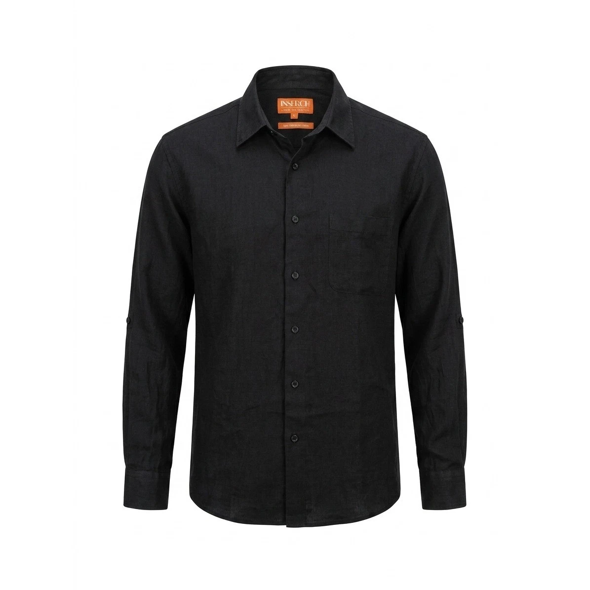 Inserch Mens XL Black 100% Premium Linen Long Sleeve Roll Tab Button Down Shirt
Opens in a new windo