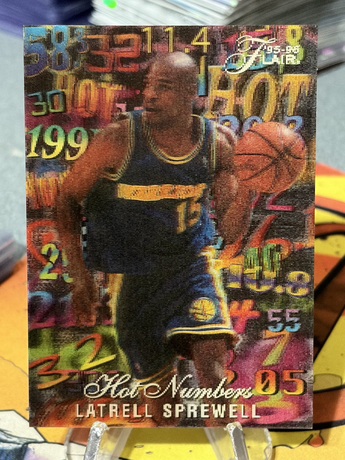 1995-96 Flair - Hot Numbers Latrell Sprewell #14 GSW