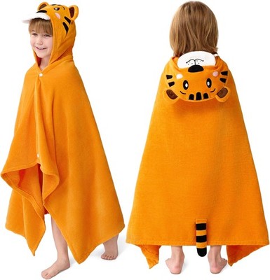 Joiedomi Tiger-Kapuzenhandtuch für Kinder   Strandtuch aus 100% Baumwolle   76 x