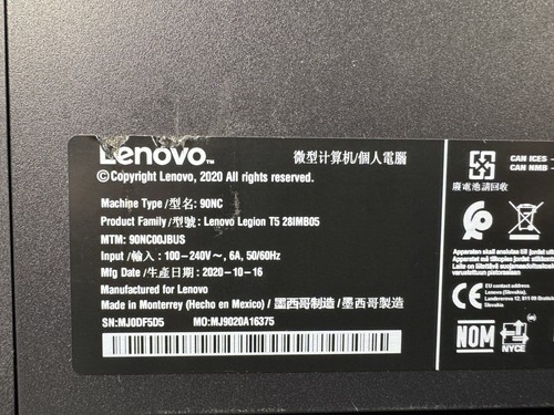 Lenovo Lenovo Legion T5 - Core i5-10400 - GTX 1660 Super - 16GB RAM - 256GB SSD - Picture 11 of 11