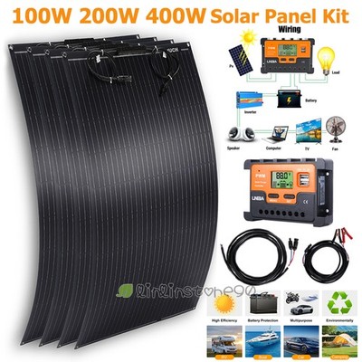 100W 200W 400W Flexible Solar Panel with Battery Controller for Camping Home RV